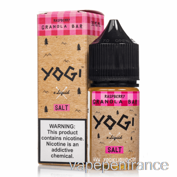 Barre Granola Framboise - E-liquide Aux Sels De Yogi - 30 Ml 35 Mg Stylo Vape